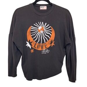 Dazey LA Love Celestial Graphic‎ Tee Size S Organic Cotton Sun Moon Stars USA